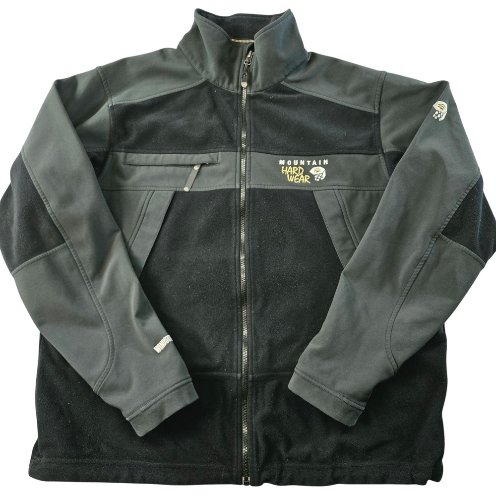 Mountain Hard Wear Jacket Mens L Black Windbreaker Fleece Lined‎ Full Zip